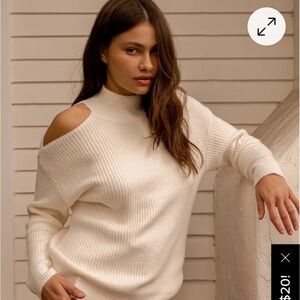 Lulu's Cream Off-Shoulder Sweater